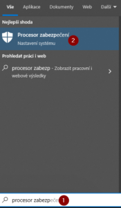 procesor zabezpečení