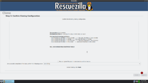 RescueZilla klonování disku - Potvrzení že mám vše v pořádku